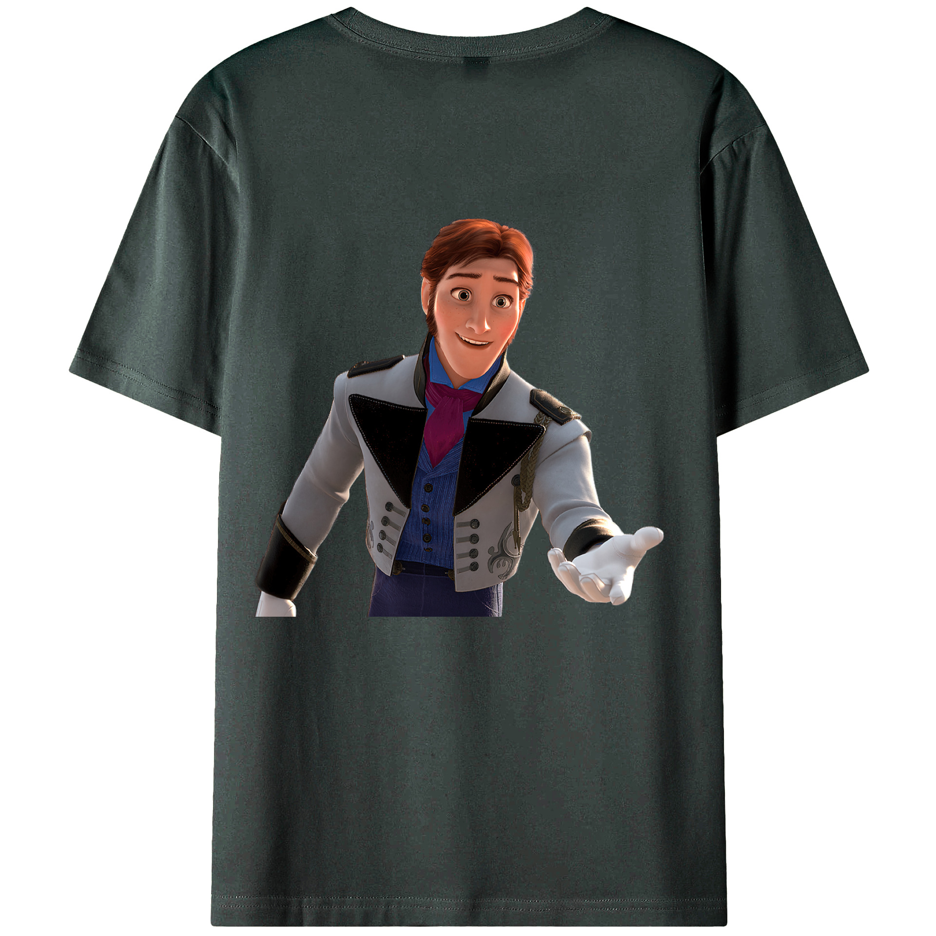（画像用） アナと雪の女王 アンナ エルサ Frozen Anna Elsa 綿100％ メンズ半袖Tシャツ（バックプリント） 通気性